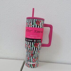 Betsey Johnson 40oz Insulated Tumbler with straw